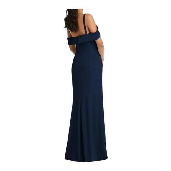 AFTER SIX [14] Off-the-Shoulder Draped  Cuff Maxi Dress with Front Slit - Picture 2 of 3